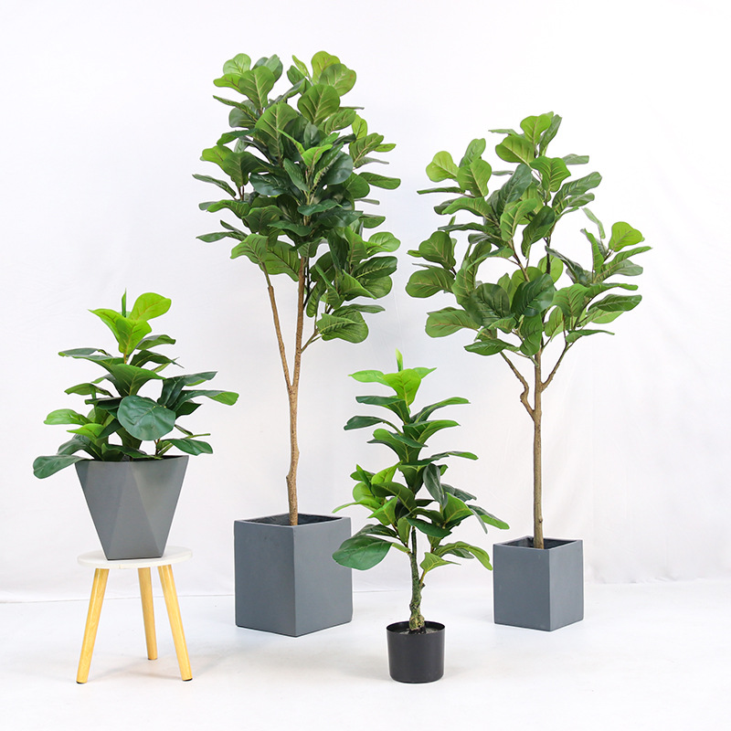 Ficus Lyrata Tree - Planta artificial em vaso de plástico,